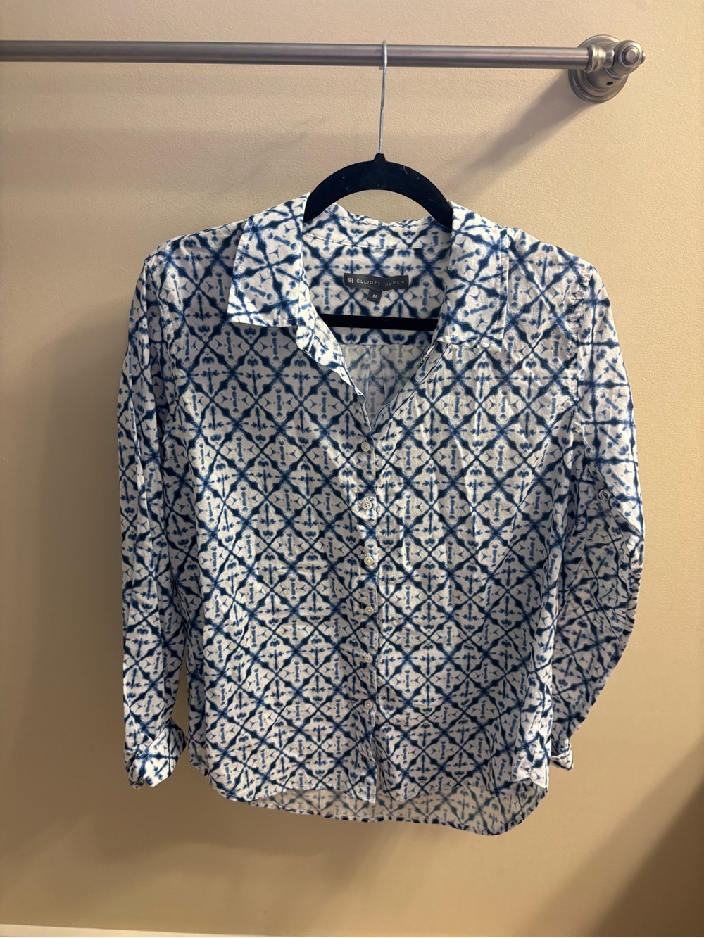 Blue and white blouse